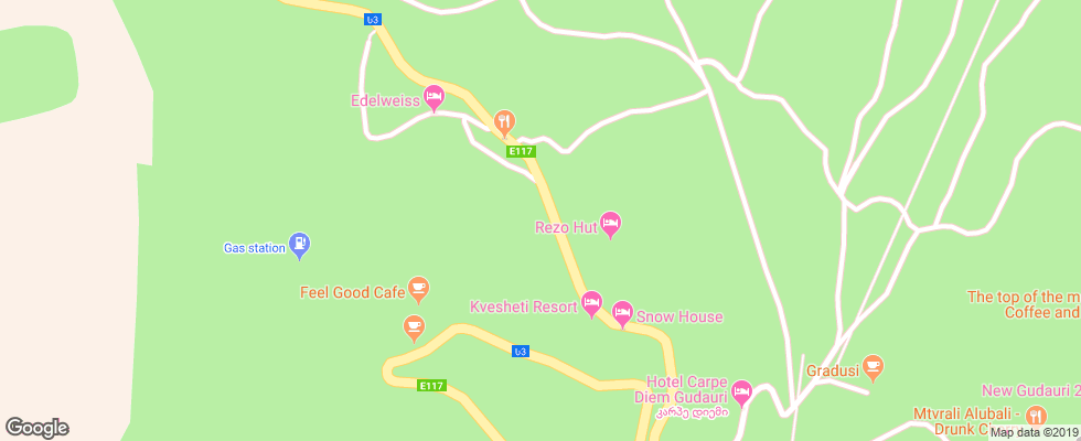 Отель Cross Pass на карте Грузии