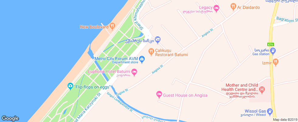 Отель Euphoria Batumi на карте Грузии