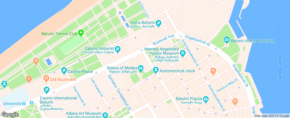 Отель Golden Palace Batumi на карте Грузии