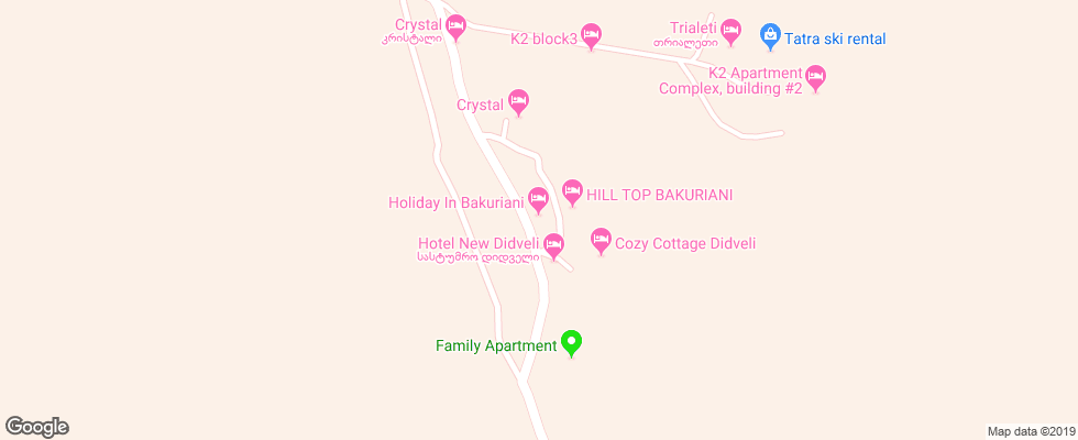 Отель Holiday In Bakuriani на карте Грузии