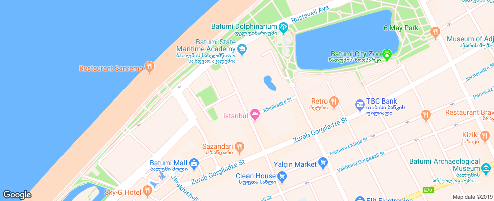 Отель Istanbul Batumi на карте Грузии