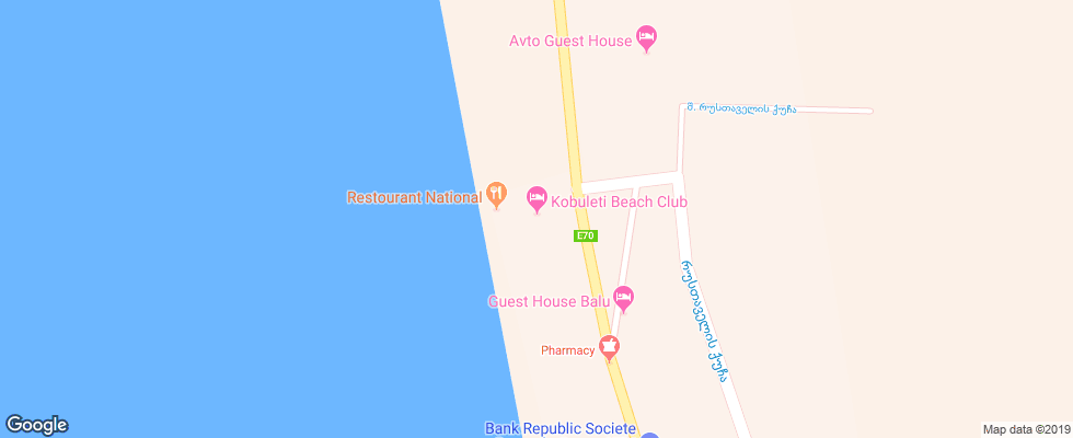 Отель Kobuleti Beach Club на карте Грузии