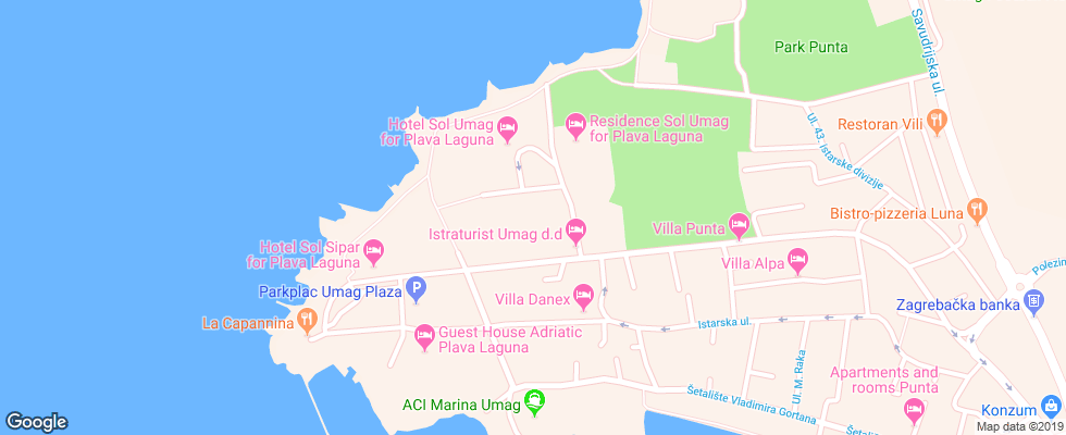 Отель Adriatic Umag на карте Хорватии
