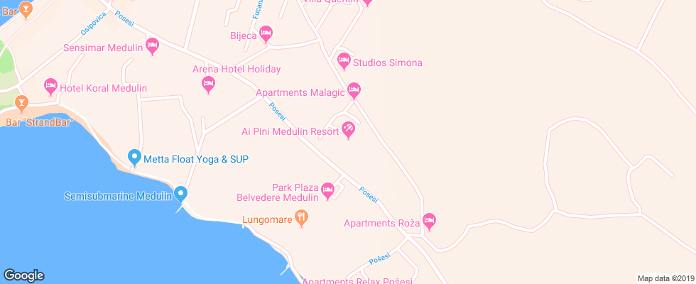 Отель Ai Pini Apt на карте Хорватии