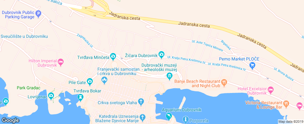 Отель Aminess Grand Azur на карте Хорватии