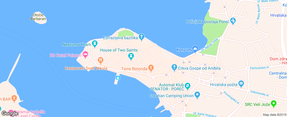 Отель Apartment Ornela Porec на карте Хорватии
