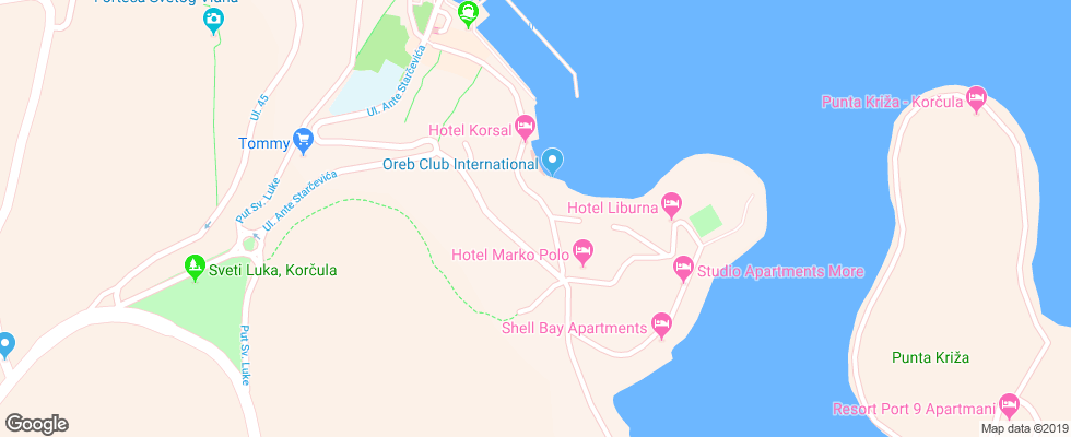 Отель Apartments Bon Repos на карте Хорватии