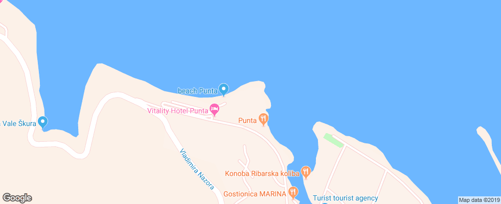 Отель Apartments Punta на карте Хорватии