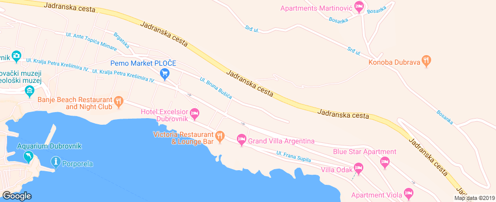 Отель Argentina на карте Хорватии