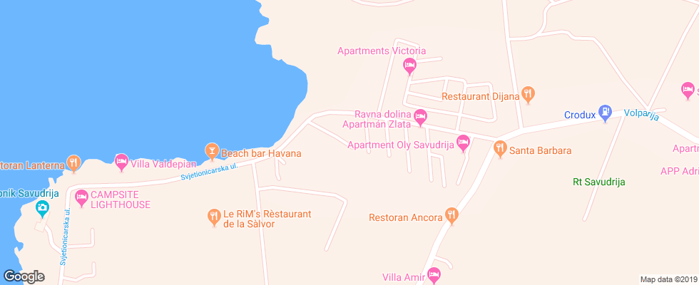 Отель Bungalow Savudrija на карте Хорватии
