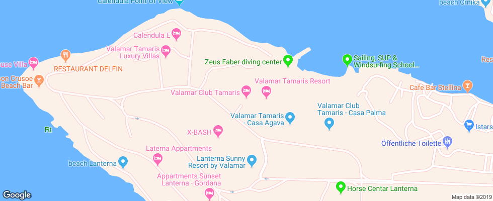 Отель Dependance Tamaris на карте Хорватии