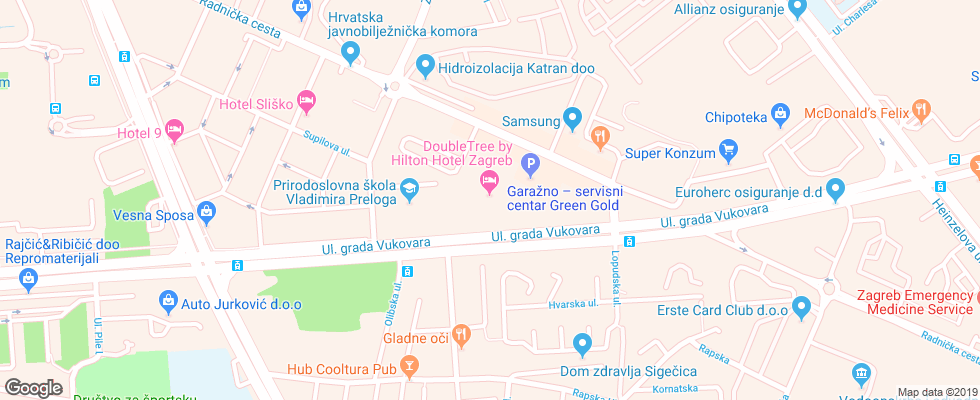 Отель Doubletree By Hilton на карте Хорватии