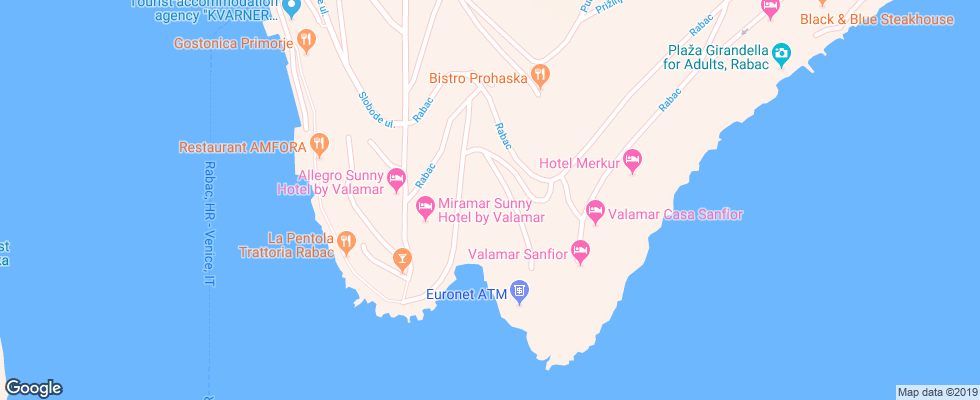 Отель Girandella на карте Хорватии