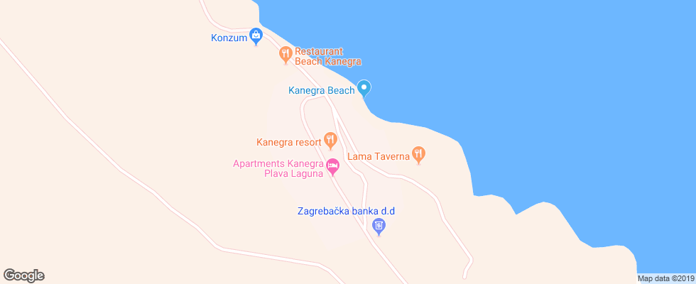Отель Kanegra Apartments Umag на карте Хорватии