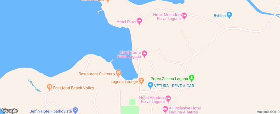 Отель Laguna Istra на карте Хорватии