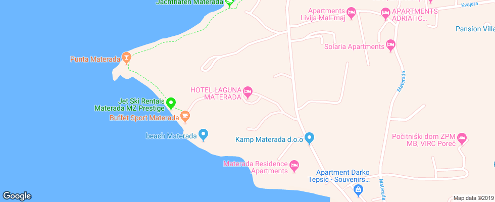 Отель Laguna Materada на карте Хорватии