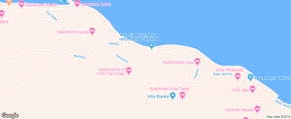 Отель Malo More Villa на карте Хорватии