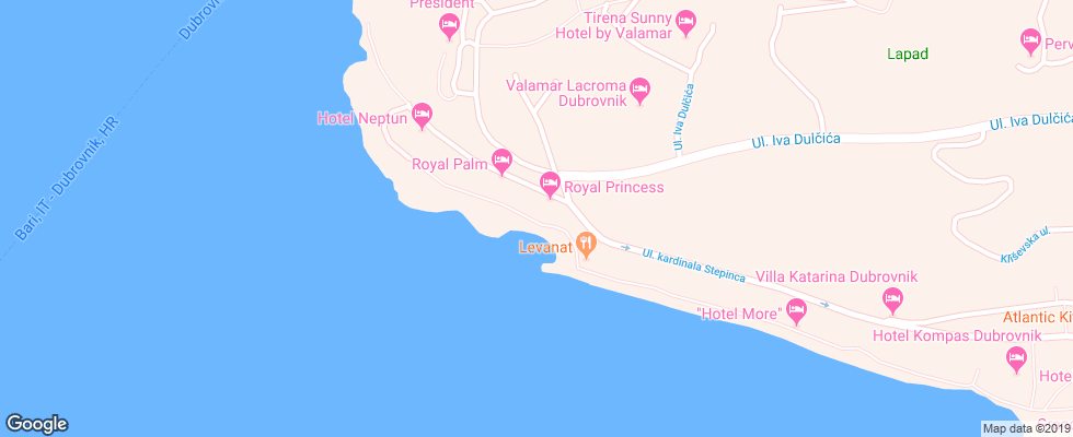 Отель Royal Princess на карте Хорватии