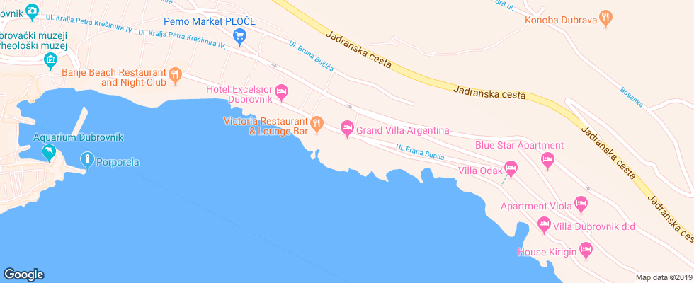 Отель Villa Argentina на карте Хорватии