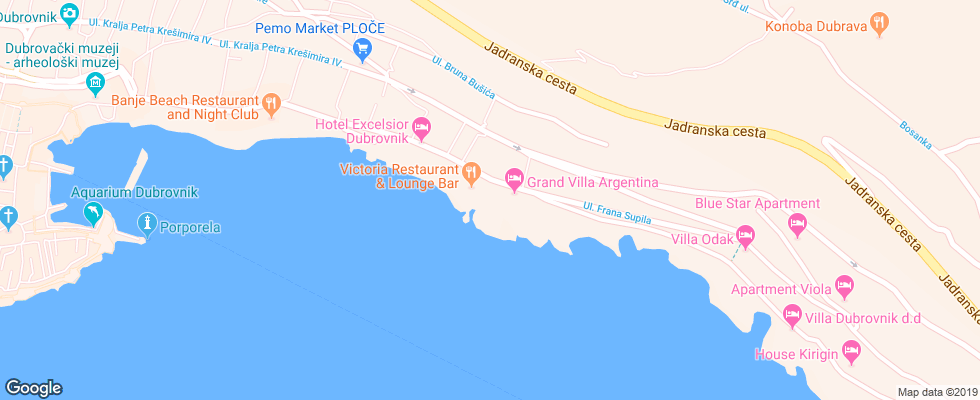 Отель Villa Glavic на карте Хорватии
