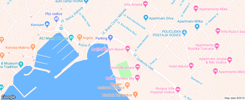 Отель Ville Matilde на карте Хорватии