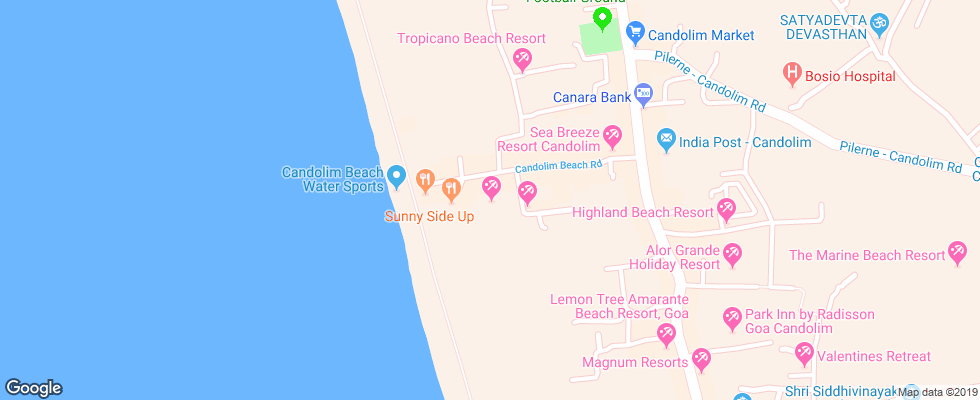 Отель 360 Degree Beach Retreat на карте Индии