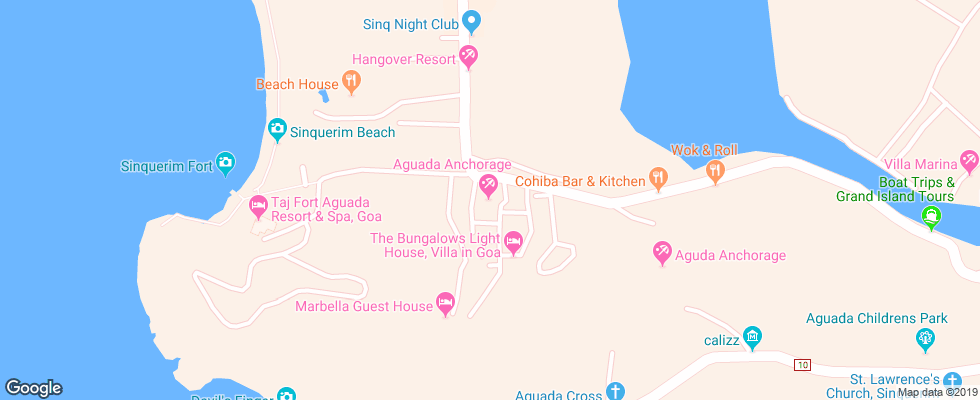 Отель Aguada Anchorage Villa на карте Индии