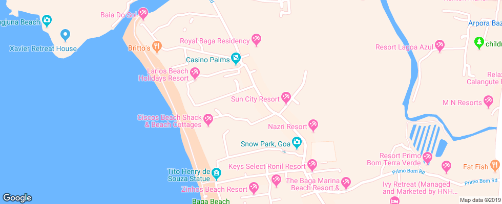 Отель Alidia Beach Resort на карте Индии