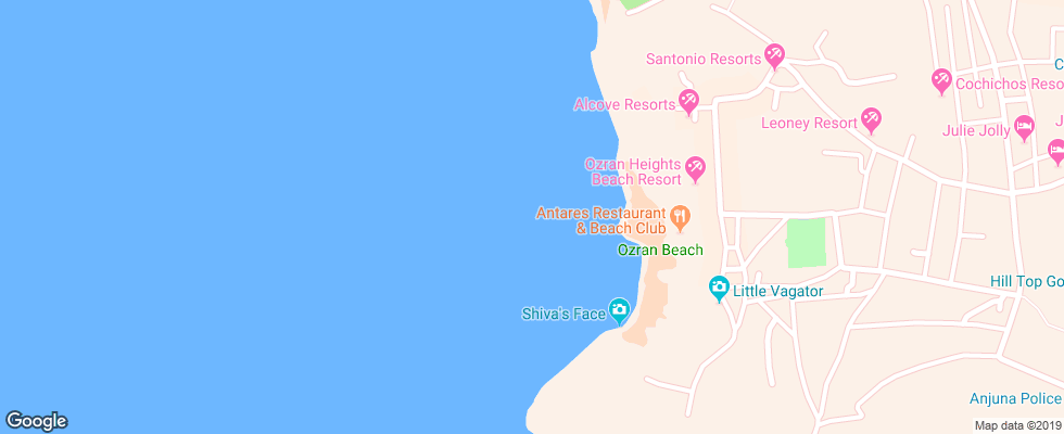Отель Antares Beach Resort на карте Индии