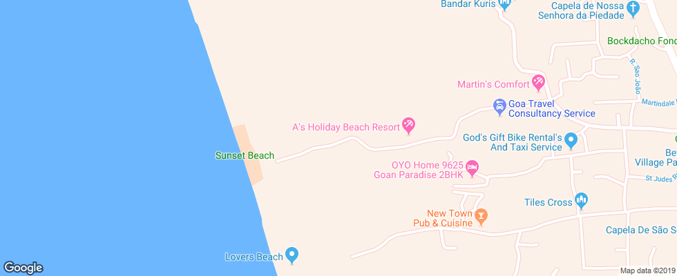 Отель As Holiday Beach Resort на карте Индии