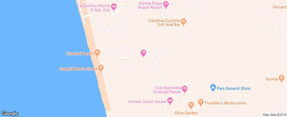 Отель Azaya Beach Resort на карте Индии