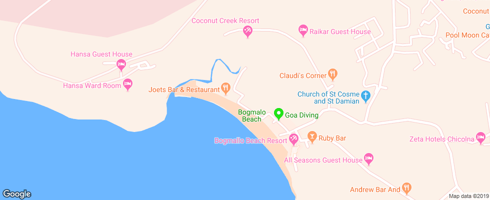 Отель Beach Bay Cottages на карте Индии