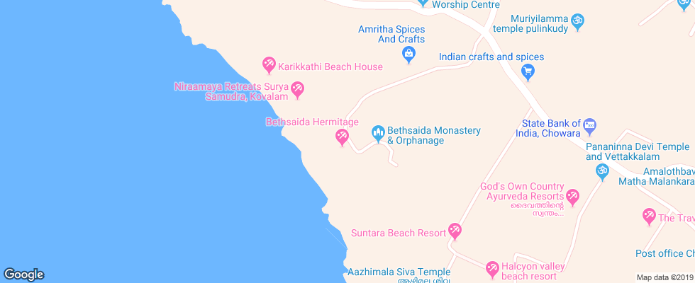 Отель Bethsaida Hermitage на карте Индии