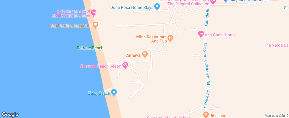 Отель Caravela Beach Resort на карте Индии