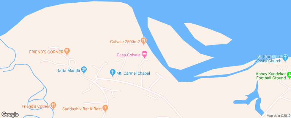 Отель Casa Colvale на карте Индии