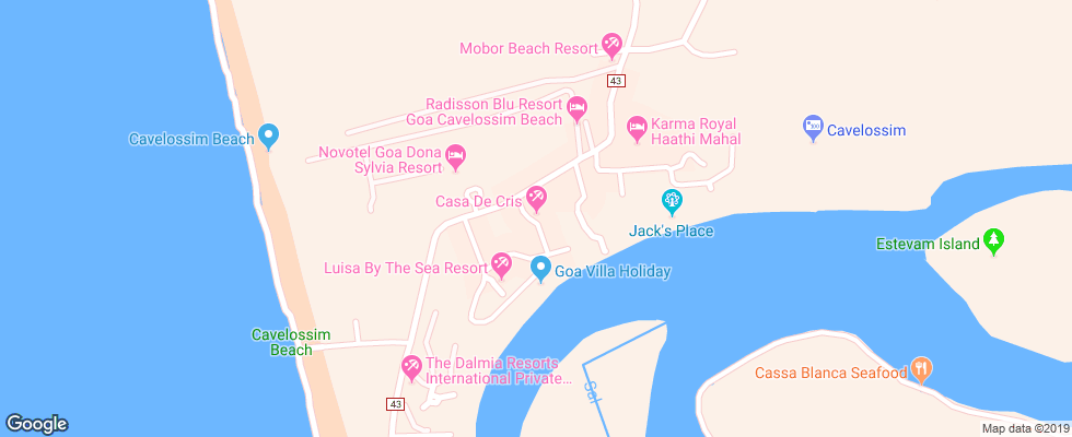 Отель Casa De Cris на карте Индии