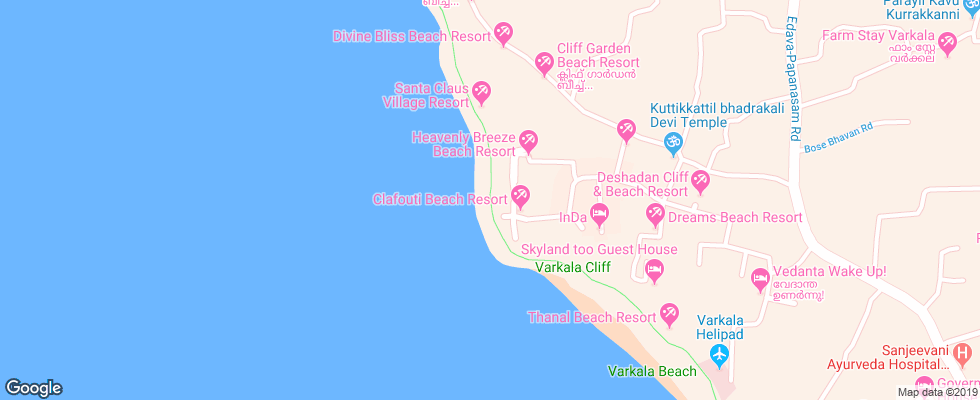 Отель Clafouti Beach Resort на карте Индии