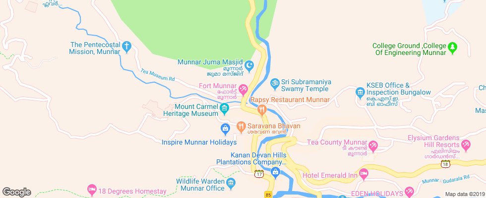Отель Deshadan Mountain Resort на карте Индии
