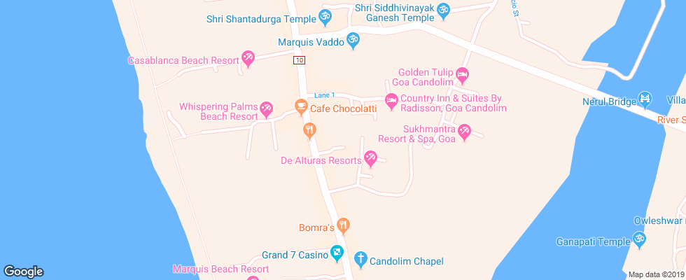 Отель Gloria Ann Beach на карте Индии