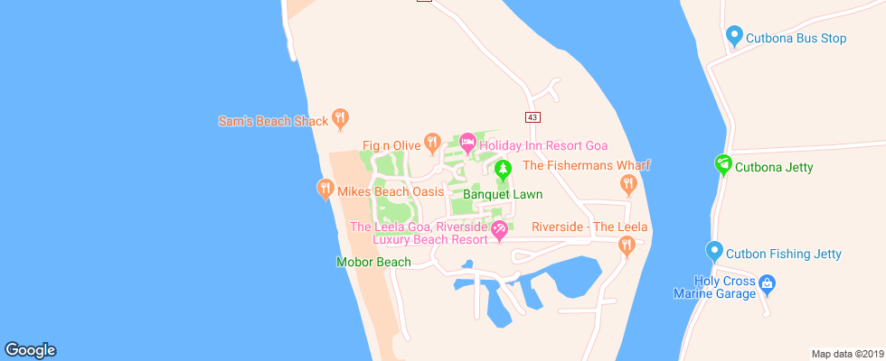 Отель Holiday Inn Goa на карте Индии