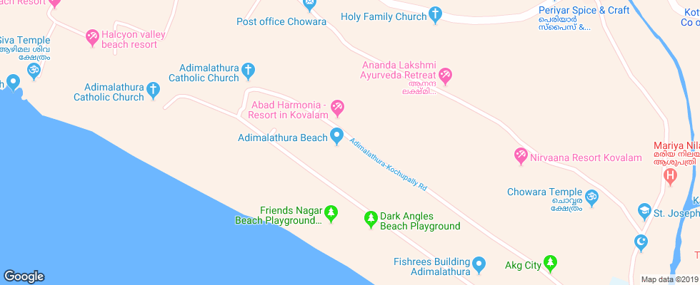 Отель Ideal Ayurvedic Resort на карте Индии