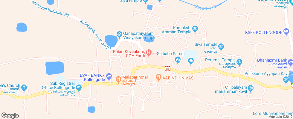 Отель Kalari Kovilakom на карте Индии