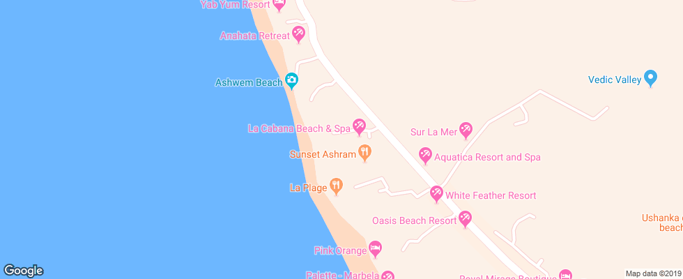 Отель La Cabana Beach & Spa на карте Индии