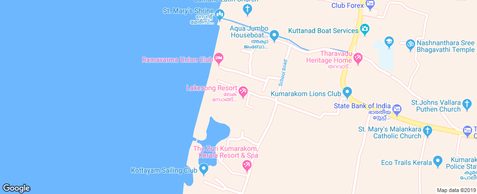 Отель Lakesong Kumarakom на карте Индии