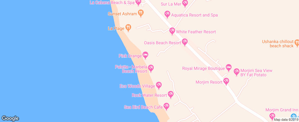 Отель Morjim Club Resort на карте Индии