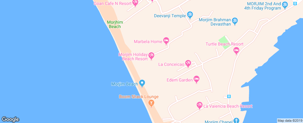 Отель Morjim Holiday Beach Resort на карте Индии