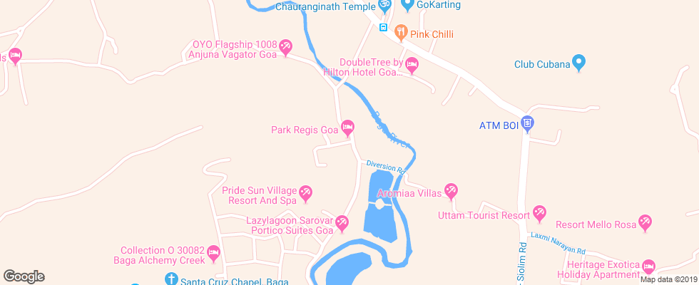 Отель Park Regis Goa на карте Индии