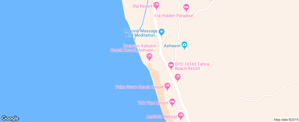 Отель Rococco Hotel Ashvem на карте Индии