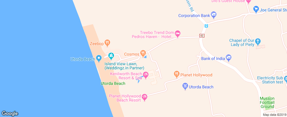 Отель Royal Orchid Beach Resort на карте Индии