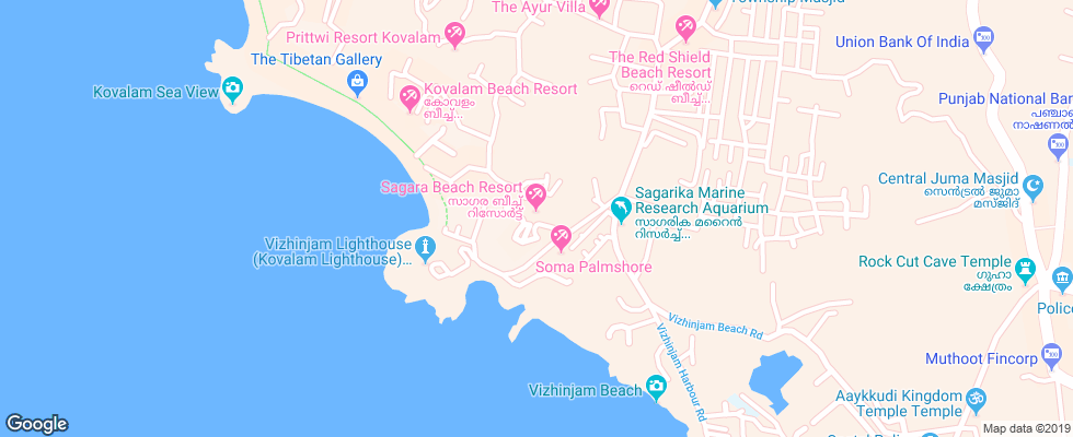 Отель Sagara Beach Resort на карте Индии